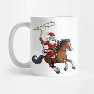 Cowboy Santa Riding A Horse Christmas Funny Mug